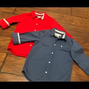 Lot of 2 Boys H&M Long Sleeve Button Up Shirts